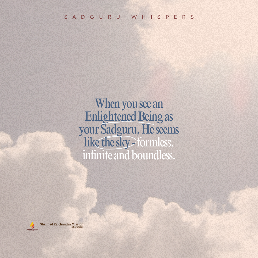 When you see an Enlightened Being as your Sadguru, He seems like the sky - formless, infinite and boundless.