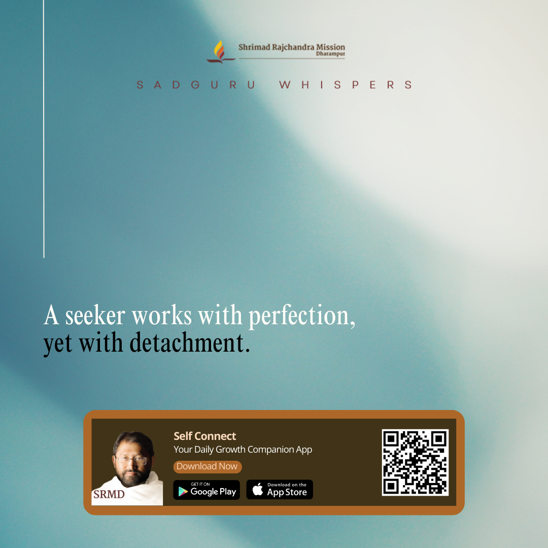 A seeker works with perfection, yet with detachment.