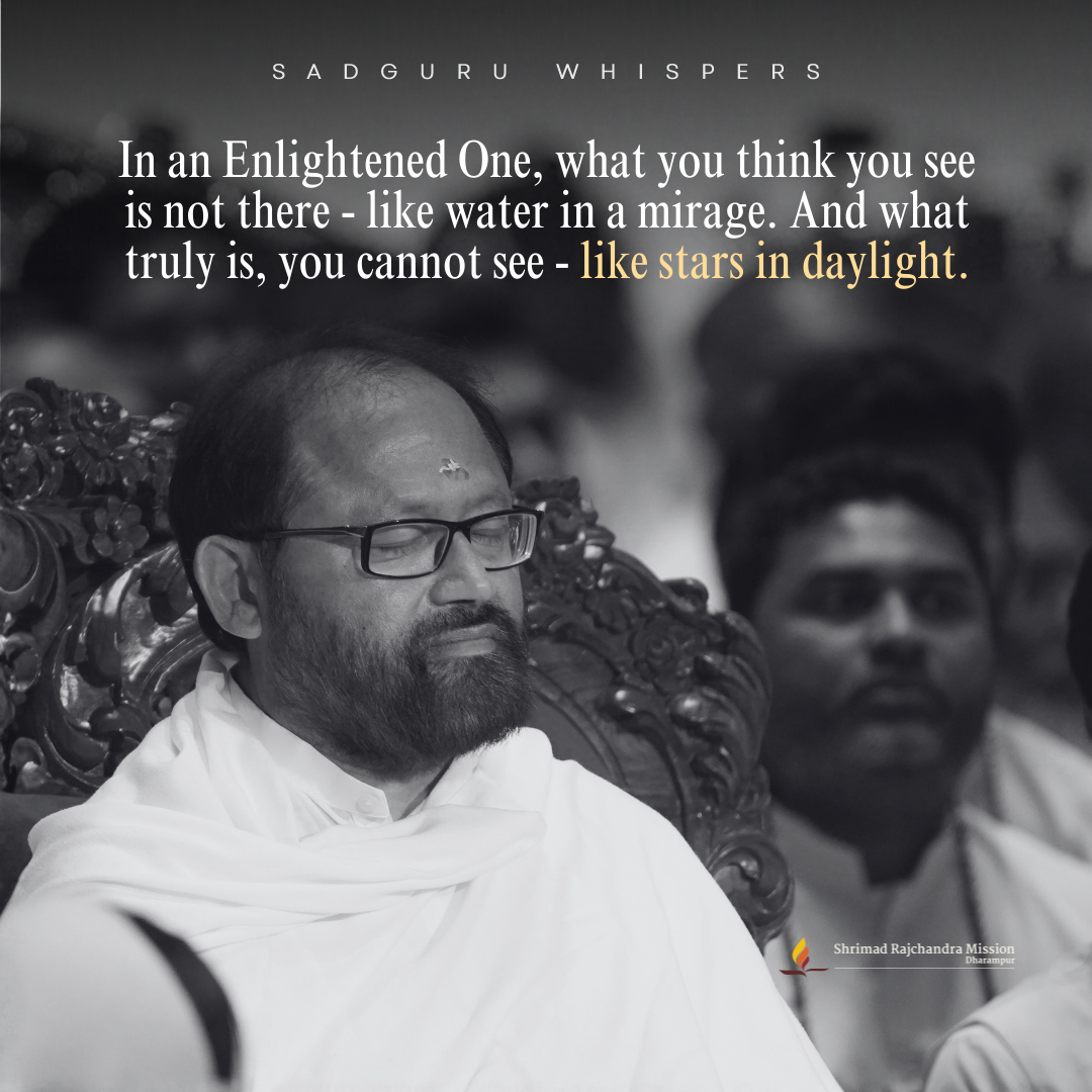 In an Enlightened One, what you think you see is not there - like water in a mirage. And what truly is, you cannot see - like stars in daylight.