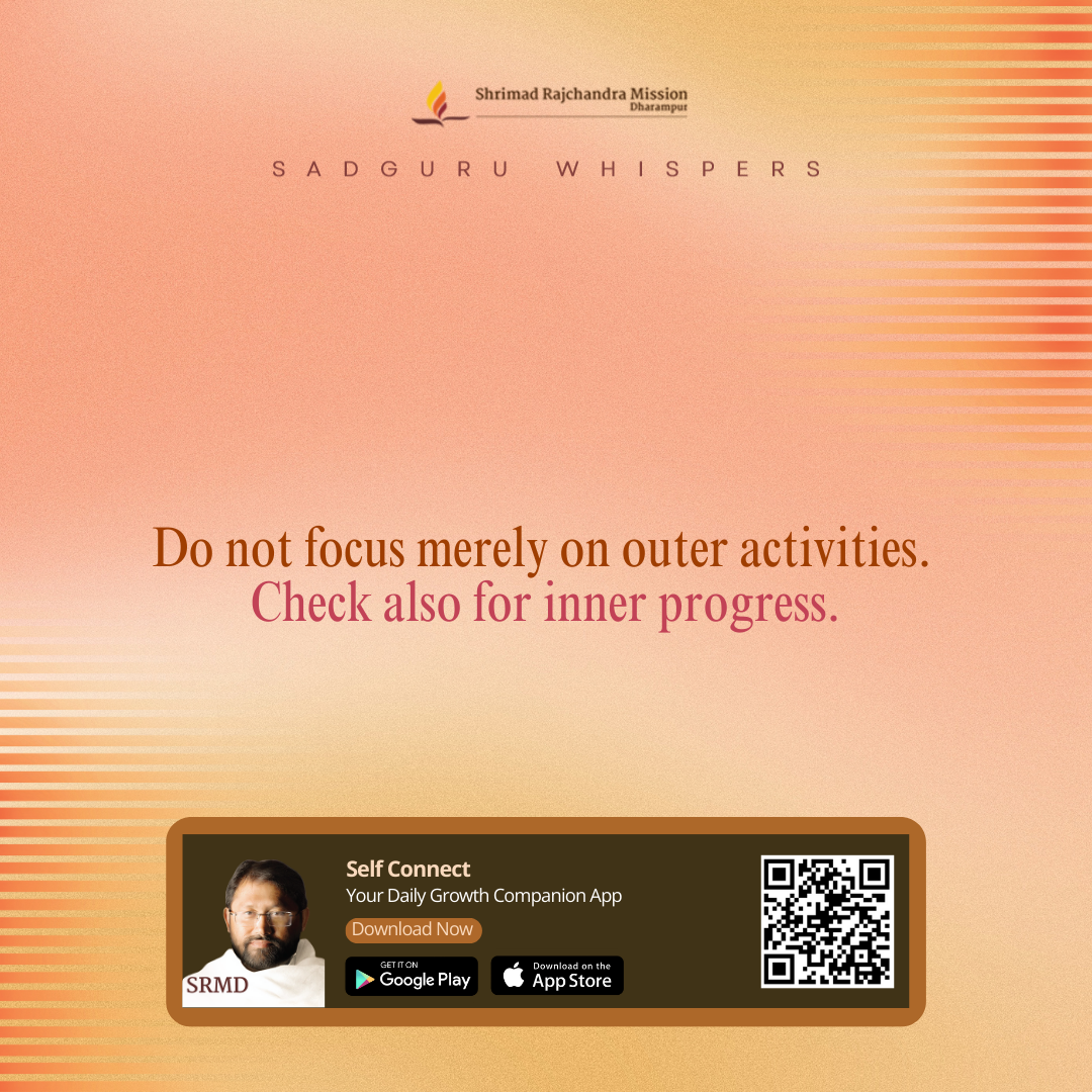 Do not focus merely on outer activities. Check also for inner progress.