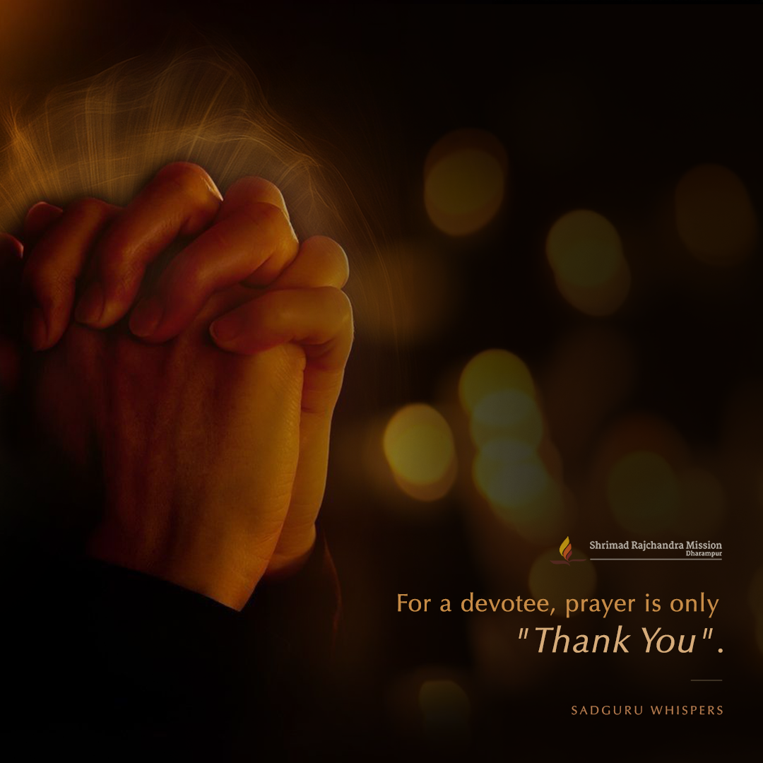 For a devotee, prayer is only "Thank You".