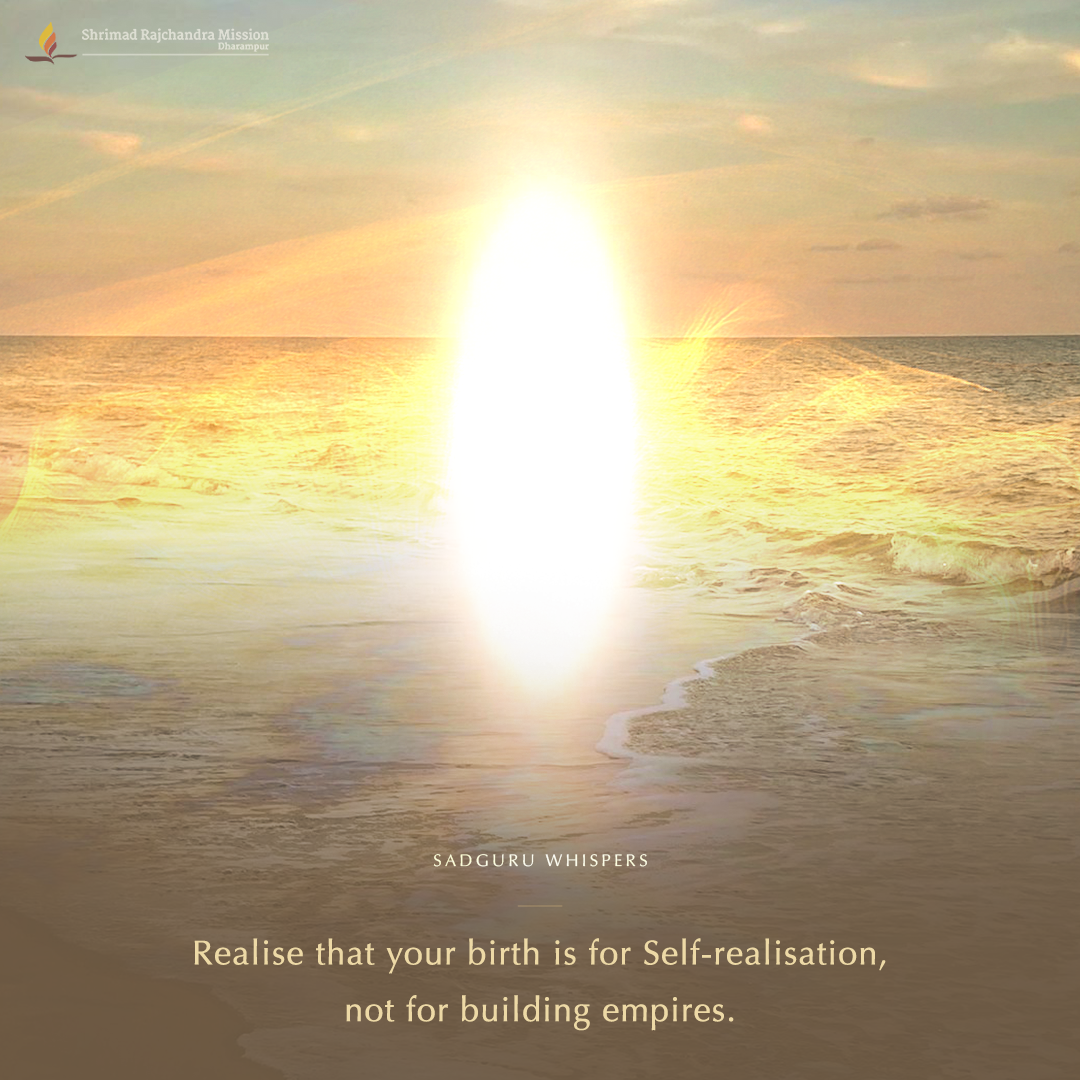 Realise that your birth is for Self-realisation, not for building empires.
