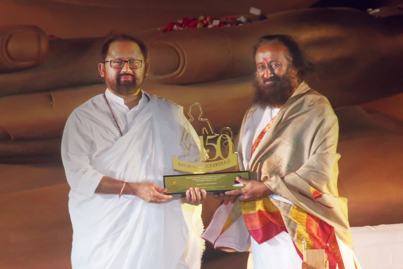 Pujya Gurudevshri Rakeshji with Sri Sri Ravi Shankarji