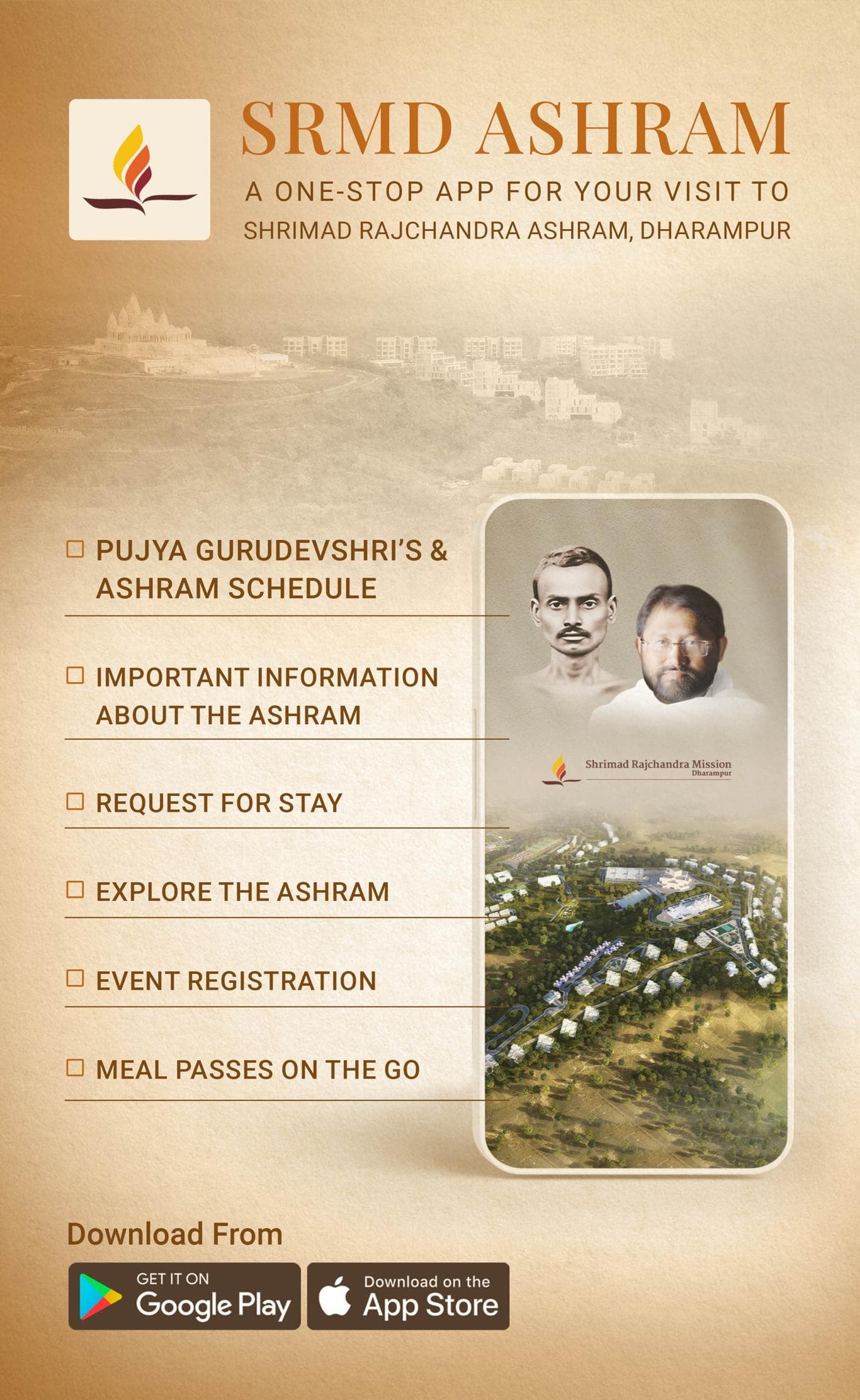 Download the SRMD Ashram App