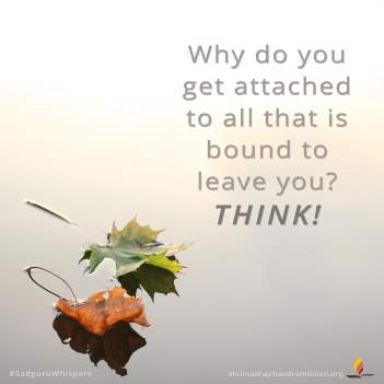 Why do you get attached to all that is bound to leave you? Think!