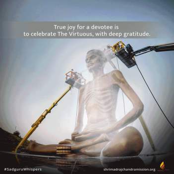 True joy for a devotee is to celebrate The Virtuous, with deep gratitude.