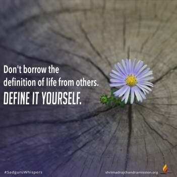 Don't borrow the definition of life from others. Define it yourself.