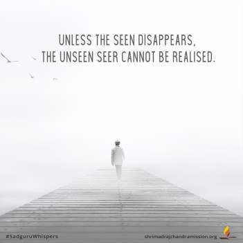 Unless the seen disappears, the unseen seer cannot be realised.