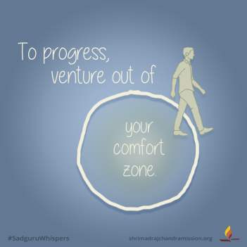 To progress, venture out of your comfort zone.